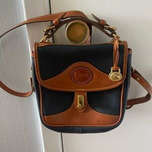Dooney & Bourke Black with Brown Leather Trim Crossbody Bag